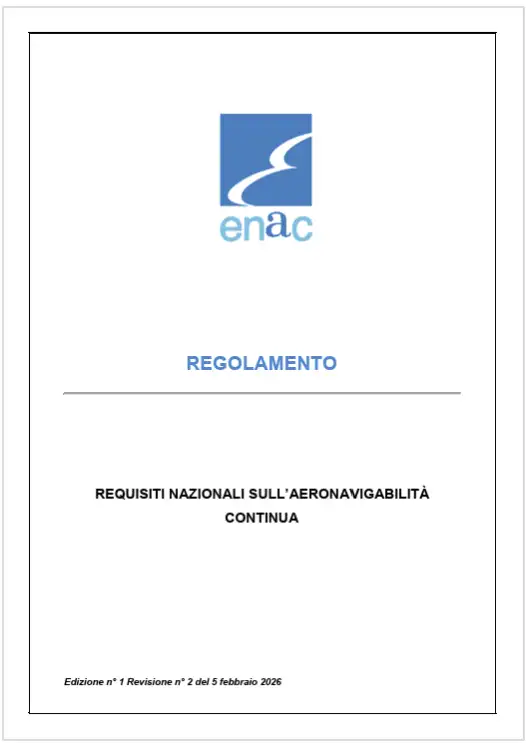 Regolamento “Requisiti Nazionali Aeronavigabilità Continua” / ENAC Ed.1 Rev. 2 del 3 marzo 2026